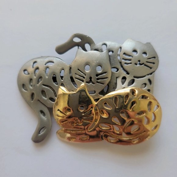 Vintage Pin Brooch Cat kitty - Picture 1 of 4